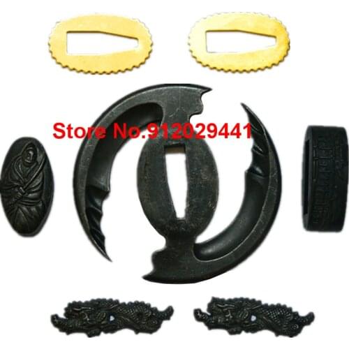 A Set Alloy Guard Tsuba Accessory For Japanese Sword Samurai Katana Fitting