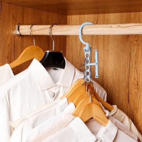 Creative 5-hole Hanger Hook Household Antiskid Clothes Hanger Wardrobe Clothes Hanger Fixed Windproof Buckle 2021 New