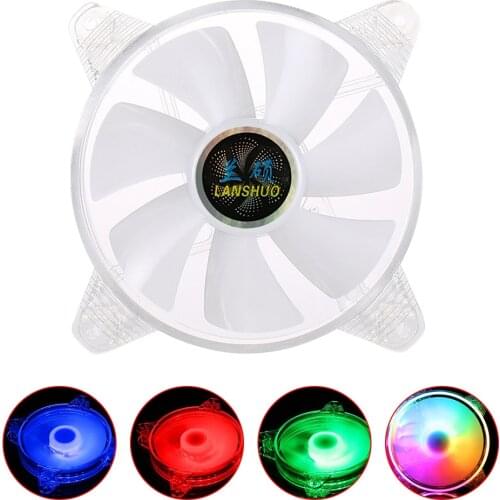 120mm Computer Cooling Fan LED RGB 7 Blades Desktop PC Case Cooler DC 12V 4Pin Desktop Heat sink Radiator Cooling Accessories