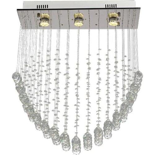 L60*W20*H65cm Modern Pendant Crystal Raindrop Chandelier Lighting LED Ceiling Light Fixture Lamp for Dining Room bedroom
