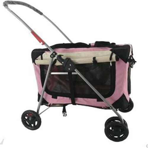 Multifunctional Super Large Folding Pet Gear for Large Dog Loading 15kg Four Wheel Folded Pet Stroller/Dog Strollers