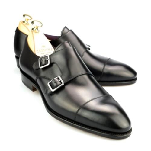 2021 New Handmade Mens PU Buckle Monk Shoes Comfortable and Breathable Classic Fashion Business Casual Shoes 1KB001