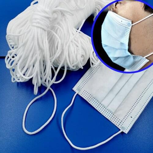 New 100 Meters 3mm Thin Round Elastic Bands Rope For Mouth Masks Ear Cord Garment DIY Sewing Clothing Fabric Craft Accessories