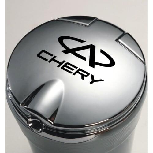 Portable Smokeless Auto Ashtray With LED light Cigarette trash can for Chery Tiggo 5 Fulwin A1 A3 5X 20 car ashtray accessories