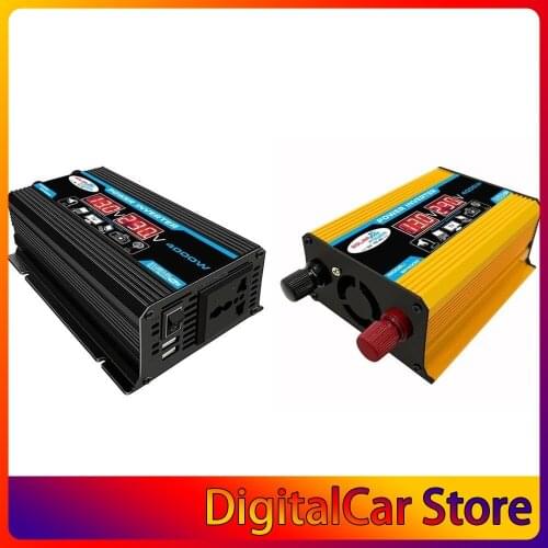 4000W Digital Car Inverter 12V To 220V Modified Sine Wave Inverter Voltage Converter + Lcd Display