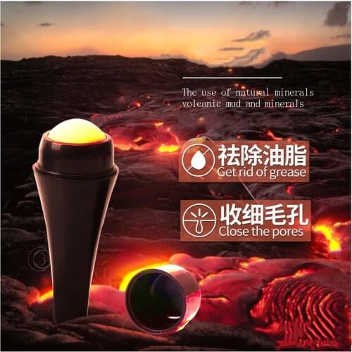 Natural Porous Volcanic Stone Oil-control Rolling Roller Makeup Face Care Tools Removable for Facial Cleaning Oil Absorption