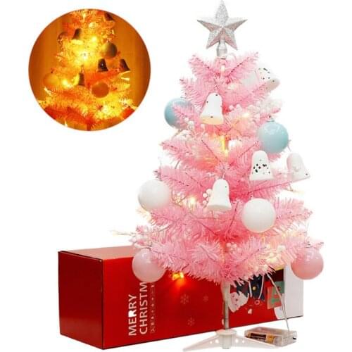 60cm Pink Christmas Tree For Children Kids Gift Decoration For Home Shopping Mall New Year Festival Party Lovely Xmas Tree U3