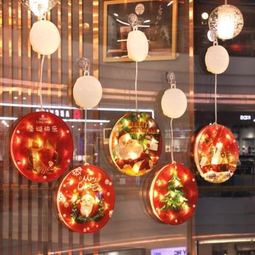 Christmas Round Led Color Pendant Fairy Light String Christmas Holiday Wedding Window Xmas Party Decoration Navidad Home Decor