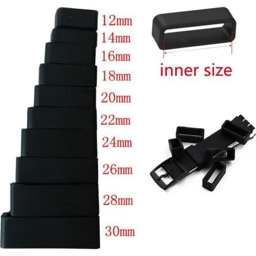 20mm 22mm 24m Silicone Ring Keeper Buckle Loop Holder for Samsung Garmin Amazfit Huawei Fossil Fitbit Watch Band Smartband Strap