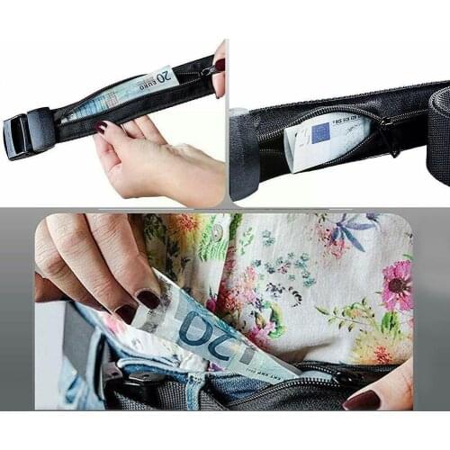 Hidden Cash Anti Theft Waist Belt Travel Waist Packs Belt Bags Wallet Pouch Hidden Bag Fanny Money N4V4