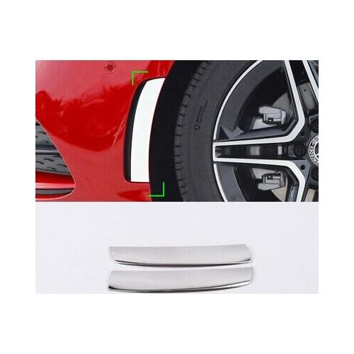 Steel Front Bumper Side Stripe Cover Trim 2pcs For Benz A Class Sport 2019