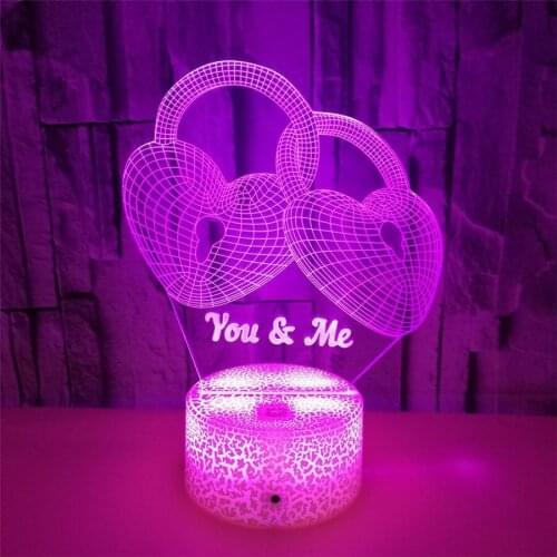 3D Night Light Led Color Changing Novelty Lamp Love Sock Bedroom Lighting Suprise Gifts for Bedroom,Birthday