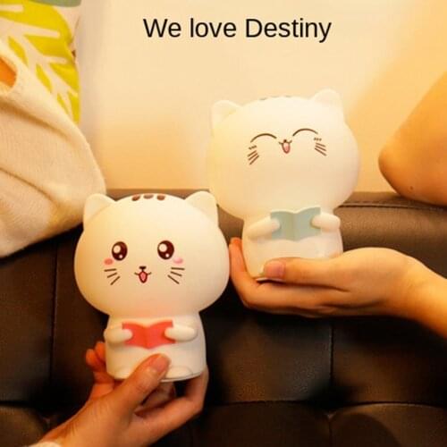 Cartoon Cat Wireless Touch Sensor LED Night Light Baby Bedroom Desk Tap Lamp