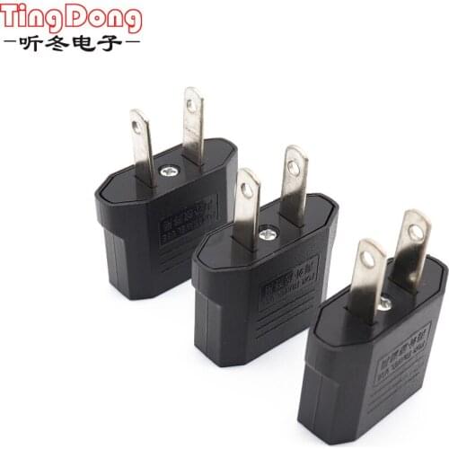 TingDong Universal AC 250V 10A EURO EU to US USA Travel Power Plug Adapter Converter Travel Conversion For Home Use