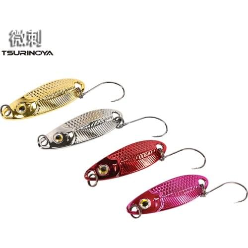 TSURINOYA 2PCS Mini fishing Lure 1.5g 2.5g 3.5g spoon metal lures Minnow small fish Single Hook jig Stream Trout baits pesca