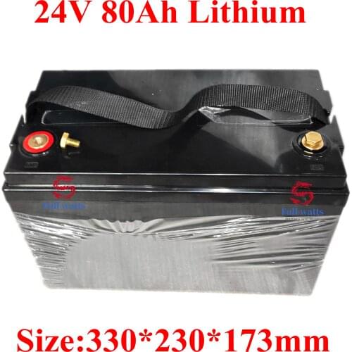 Waterproof 24v 80ah Lithium Ion Battery BMS 7S for 1500W Motor Electric Bike House Hold Electric Supplies + 10A Charger
