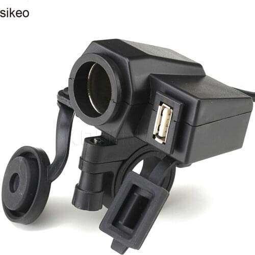 Sikeo Waterproof power socket usb for motorcycle Motorbike 12 V Cigarette Lighter 5V USB Power Port Adaptor Outlet Charger