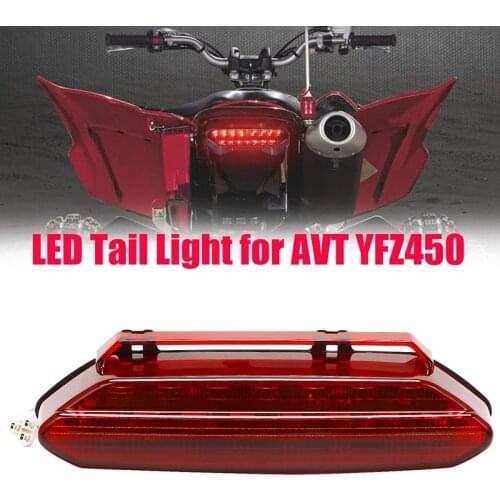 Motorcycle LED Tail Light Brake Lamp Rear Stop Light for Yamaha YFZ450 ATV 2006-2009 (Red)