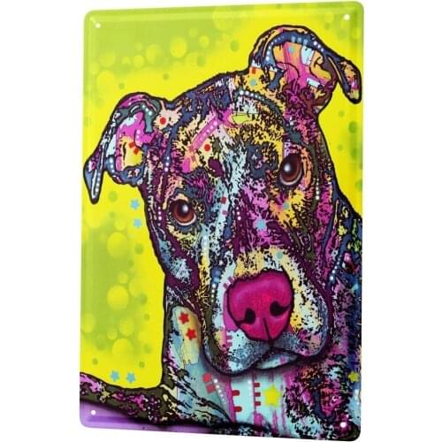 SINCE 2004 Tin Sign Metal Plate Decorative Sign Home Decor Plaques Breed Painted Pitbull