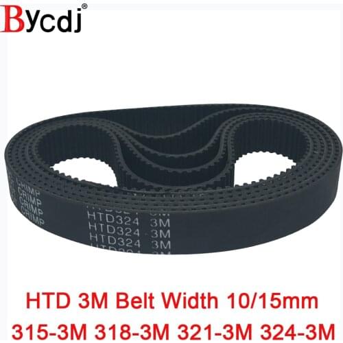Arc HTD 3M Timing belt C=315 318 321 324 width 6-25mm Teeth105 106 107 108 HTD3M synchronous pulle315-3M 318-3M 321-3M 324-3M