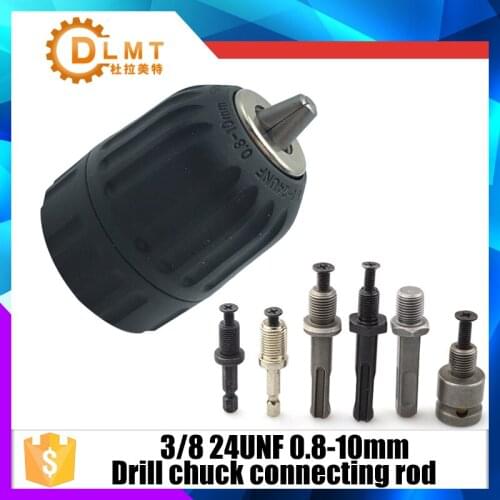 0.8-10 Self Locking Keyless Drill Chuck Adapter Keyless Chuck Fits Drills 10mm 3/8" Electric Drills For Impact Drill