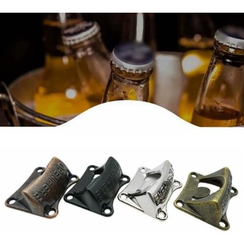 1Pcs Creativity Vintage Wall Bottle Opener Wall Mounted Bar Beer Glass Bottle Cap Opener Home Decoration Kitchen Accessories