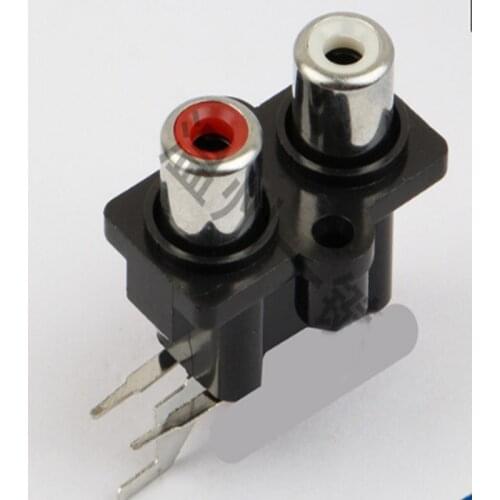 10pcs AV concentric socket 3-foot RCA socket 2-hole PCB welded audio video socket Lotus socket AV2-8.4-07