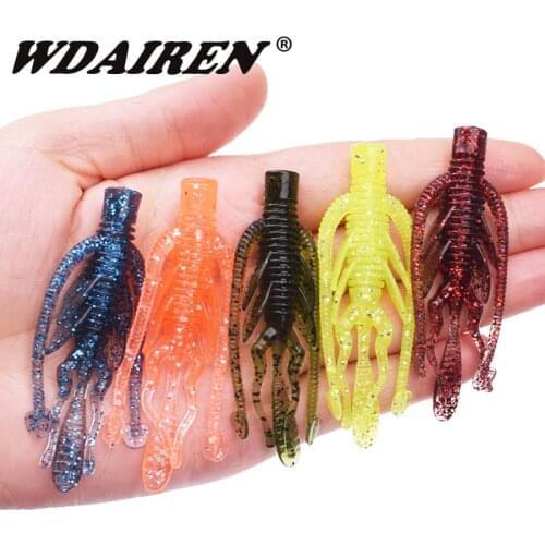 10pcs Larva Shrimp Fishy Smell Silicone Soft Baits Fishing Lure Artificial Worm Swimbait Jigging Wobblers for Bass Pike Tackle