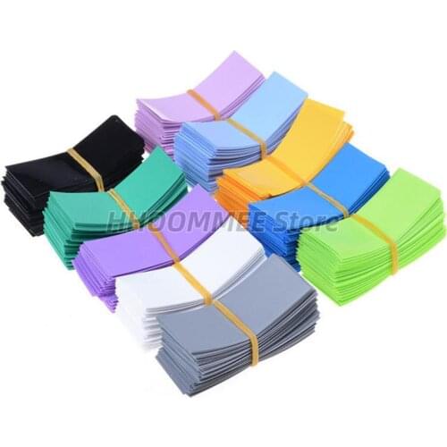 100PCS PVC Heat Shrink Tubing 18650 Battery Wrap Precut Size 72*18.5mm Battery Film Tape Battery Cover 8 Color