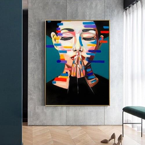 120x170cm Abstract Girl Oil Paintings on Canvas Graffiti Art Posters and Prints Nordic Style Wall Art Pictures for Living Room