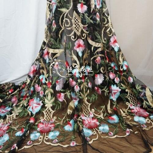 130cm black Wedding bridal performance Dress Applique DIY Bridal Headdress scarf veil Embroidered Lace Fabric Patch curtain