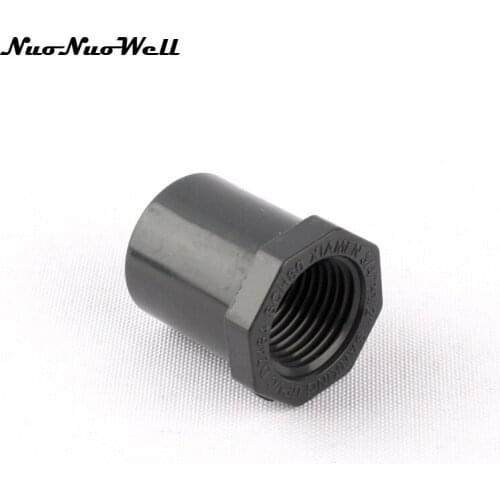 2pcs NuoNuoWell PVC ANSI 3/4" to 1/2" Thread Straight Connector Pipe Adapter Hose Converter Garden Irrigation Fish Tank Fittings
