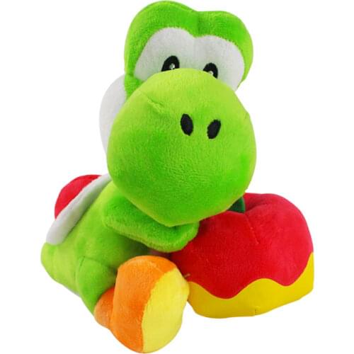 20cm Anime Super Mario Yoshi with Apple Plush Toy Soft Stuffed Doll Birthday Gifts For Children