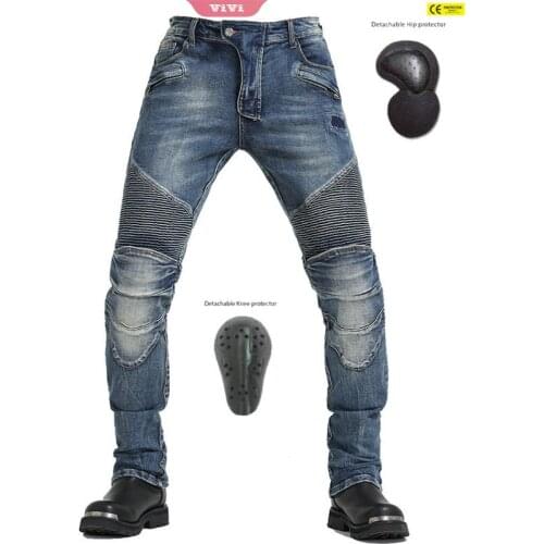 2021 Motorcycle Riding Jeans Motorbike Racing Pants with Knee Hip Protector Pads Mens Gifts