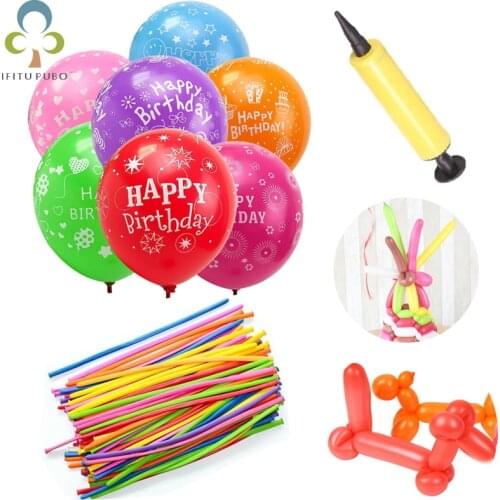 71Pcs/set 12inch Latex Multicolor Balloons Happy Birthday Party Balloon Magic long balloon Inflatable Decoration Balloons YJN