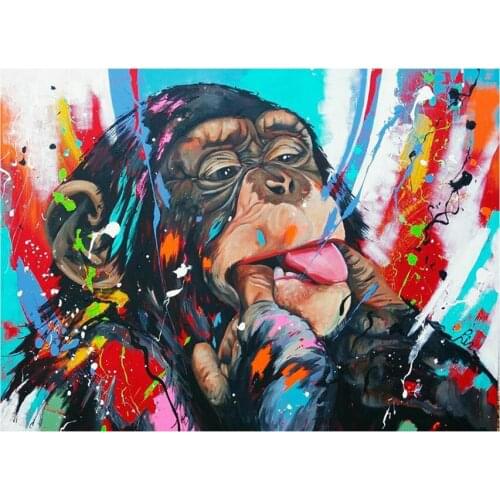 5D Apes DIY Full Square/Round Stone Diamond Painting Cross Stitch Color Animal Gorill Diamond Embroidery Monkey Mosaic Hobby