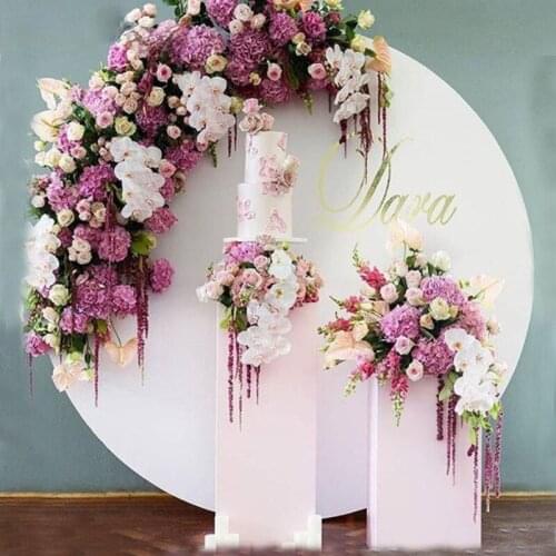 White Wrought iron ring arch large party birthday wedding background decor artificial flower stand outdoor lawn wedding shelf
