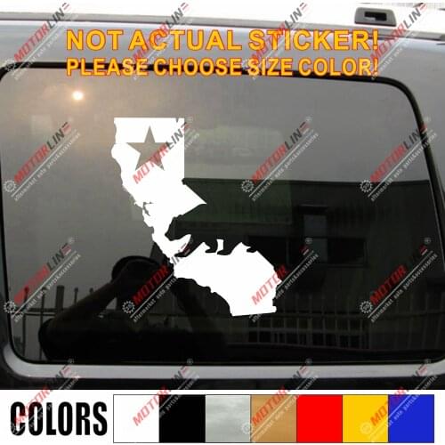 Map of California Flag Star Bear Car Decal Sticker Cali State Choose size and color