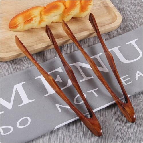 Bamboo Cooking Kitchen Tongs Food BBQ Tool Salad Bacon Steak Bread Cake Wooden Clip Kitchen Utensil Tools Wood Food Tongs