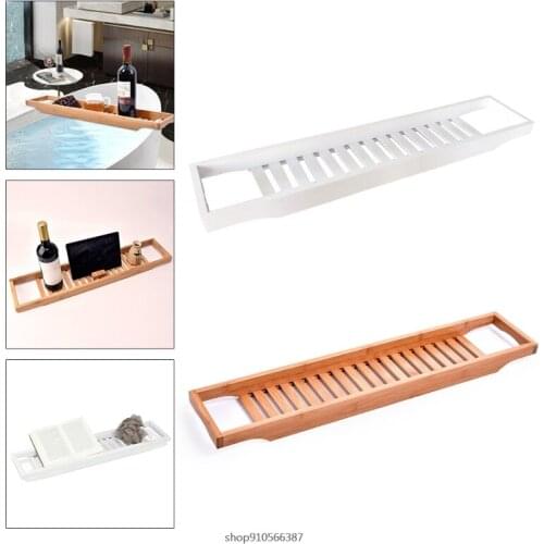 Bamboo Bathtub Tray Bathroom Shower Organizer Home SPA Wooden Storage Rack for Book Wine Holder Tub Bath Accessories Wholesales