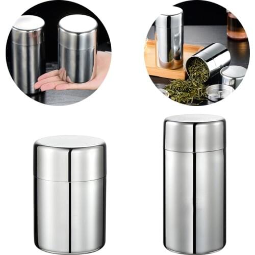 Tea Can w/ Airtight Lid,Stainless Steel Tea Storage Container,Sealed Tins Portable Tea Canister Candle Tin Box for Sugar Spices