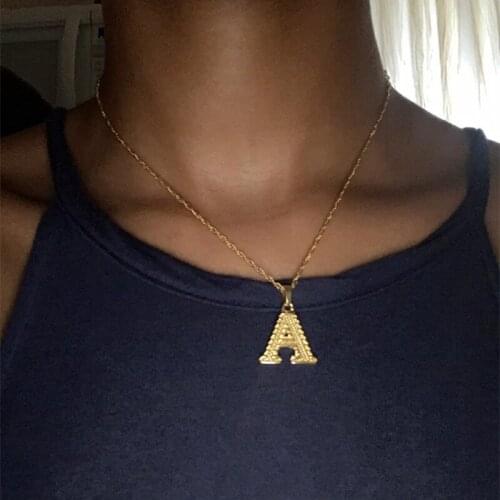 A Lot 26pcs Gold Initial Letter Necklace Women Gold Filled A-Z Alphabet Pendant Necklaces Jewelry Christmas Gifts Bijoux Femme