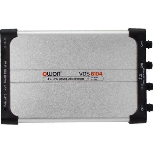 OWON 4 Channels Digital Virtual Oscilloscopes 8bits 70MHz 100MHz 1Gsa/s USB Type-C 5-15V 10M Record VDS6074 VDS6104 Oscilloscope