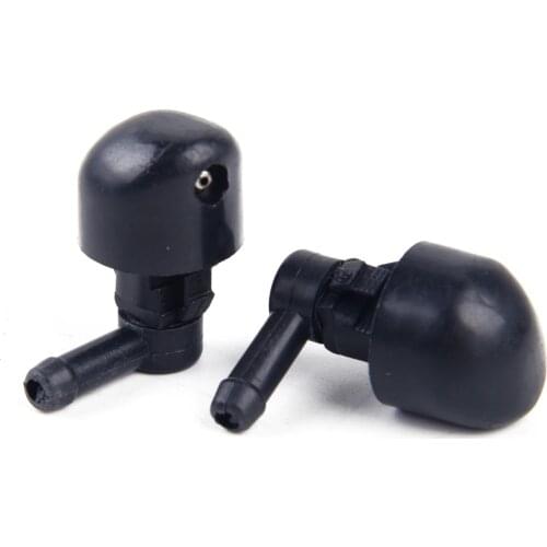 CITALL 2PCS Car Black Plastic Single Hole Rear Window Wiper Windshield Spray Washer Nozzle Jet Sprayer For Most Car