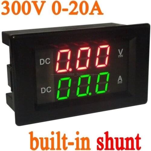 DC 0-300V 20A Shunt Dual display LED Digital Voltmeter Ammeter volt 12V 24V car