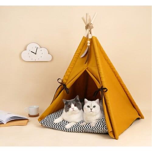 Cat Nest Pet Tent Sunset Yellow Cat Litter Cat Accessories Pet House Beds And Houses Semi-enclosed Four-season General Removable