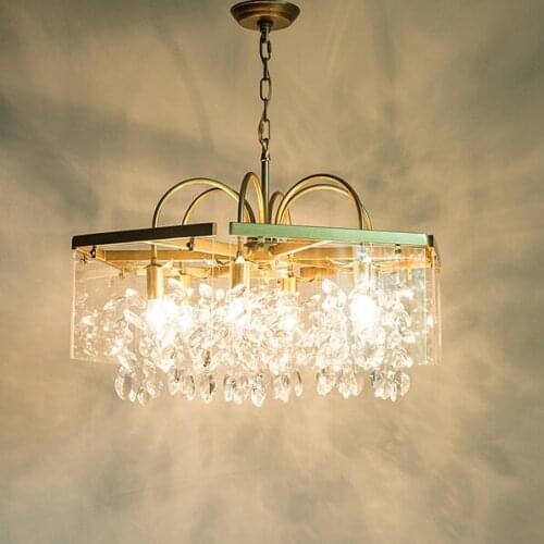 Crystal LED Pendant Light Fixtures Fashion Round Iron Nordic Hanging Lamp Bedroom Living Room Hanglamp Home Pending Lighting