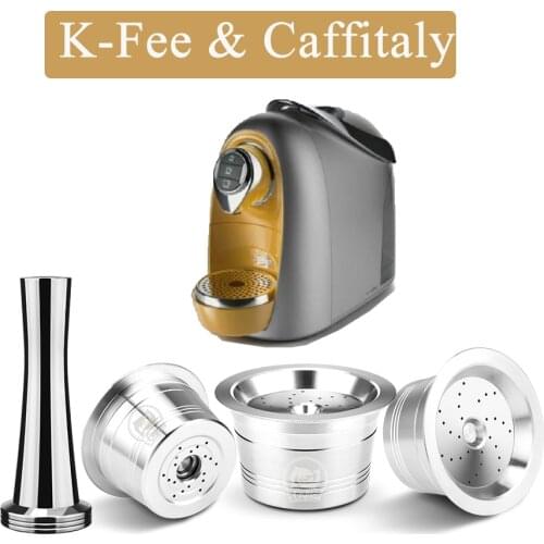 ICafilas Refillable Coffee Capsule Pod For K-fee Reusable Cafe Filters For Tchibo Cafissimo Classic Machine with Tamper