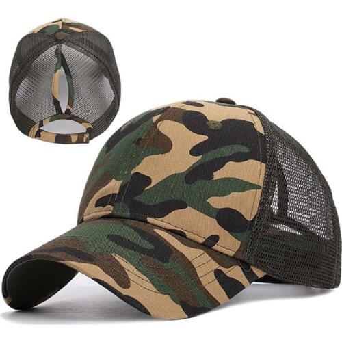 Camouflage Ponytail Baseball Caps Outdoor Sport Caps Adjustable Hat Baseball Thin Mesh sunshade breathable cotton sports cap