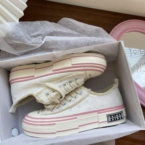 Canvas Shoes 2021 Summer Thick-soled White Sneakers Ins Tide Niche Chameleon Shoes Womens Ultraviolet Color Changing Shoes 40